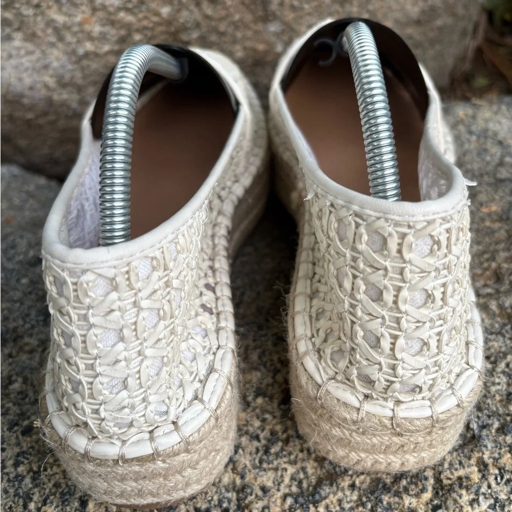 ASOS Design July Flatform Espadrilles in Cream Weave